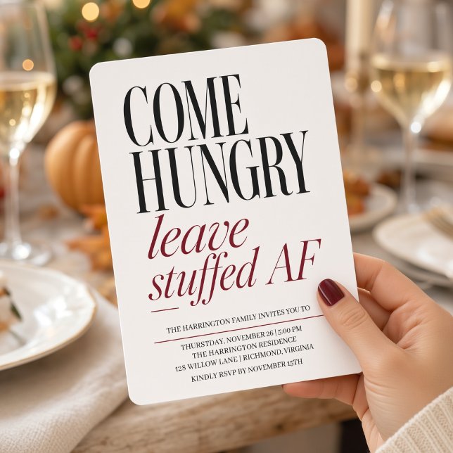 Kom hungrig Lämna stinn AF Thanksgiving Inbjudningar (Skapare uppladdad)