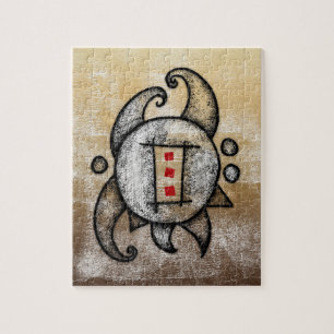 Kom i Abstrakt Jigszle Puzzle Pussel