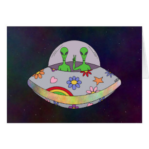 Kom i Peace UFO-gratulationskort Hälsningskort