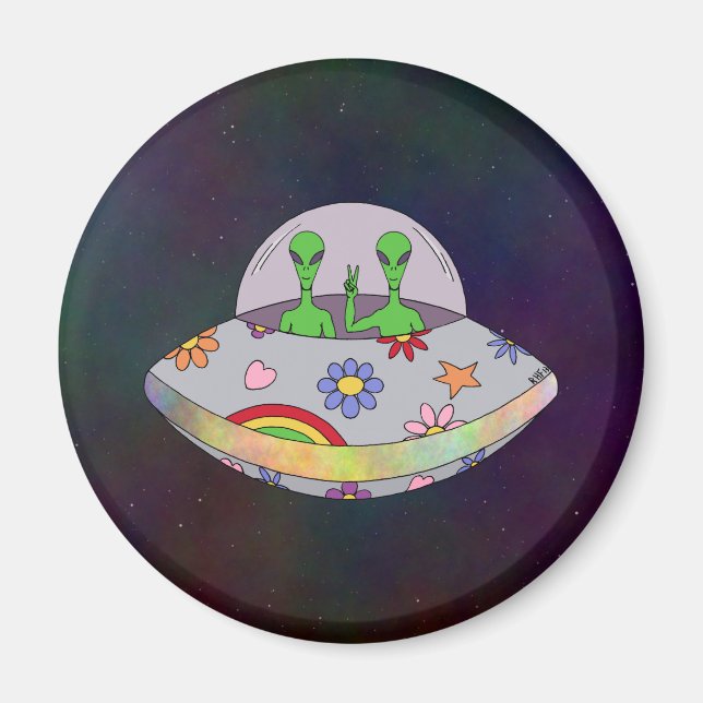 Kom i Peace UFO Magnet (Framsidan)