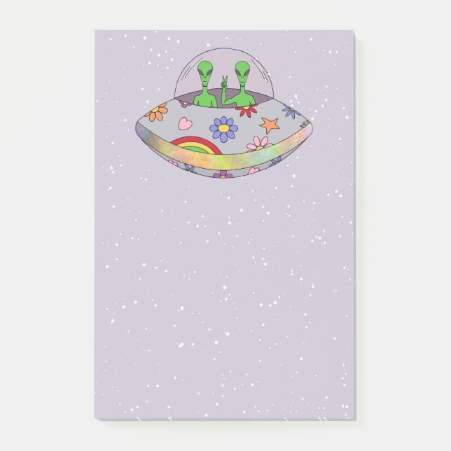 Kom i Peace UFO Post-it Block (Framsida)