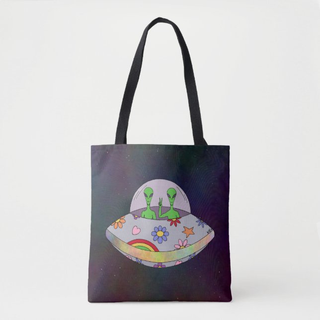 Kom i Peace UFO Tygkasse (Framsida)