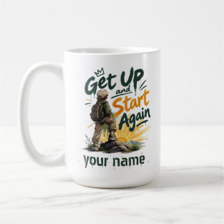 Kom igång och Börja Om Anpassat Namn Inspirerande Kaffemugg