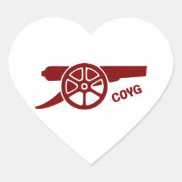 Kom igen Gunners COYG Hjärtformat Klistermärke