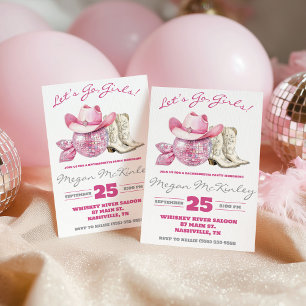 Kom igen, tjejer! Rosa disco, Country Möhippa Inbjudningar