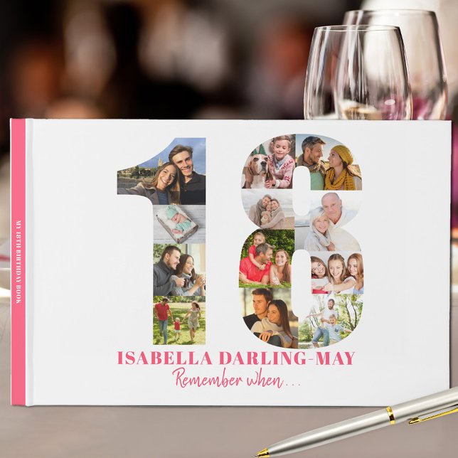 Kom ihåg 18:e födelsedagen när ... Rosa Photo Coll Gästböcker (Skapare uppladdad)
