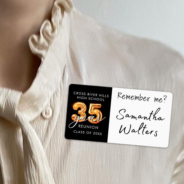 Kom ihåg 35e Class Reunion Black Orange Namn brick Fraktsedel (Skapare uppladdad)