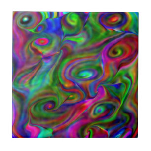 Kom ihåg 60- och 70-talen, flytande färger kakelplatta