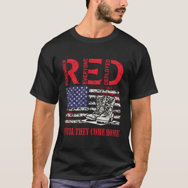Kom ihåg alla Deployd Fredag Veteran Retr T Shirt (Framsida)