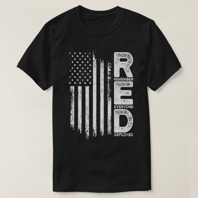Kom ihåg alla Veteran Deployd RED Fredag T-Sh T Shirt (Design framsida)
