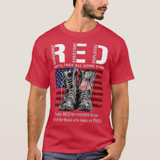 Kom ihåg alla Veteran Deployed RED Fredag (106) T Shirt