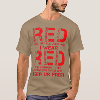 Kom ihåg alla Veteran Deployed RED Fredag (108) T Shirt