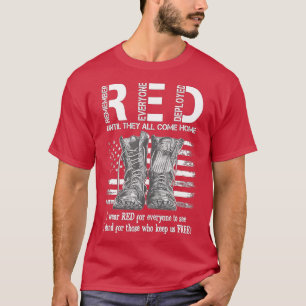 Kom ihåg alla Veteran Deployed RED Fredag (114) T Shirt