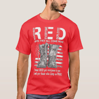 Kom ihåg alla Veteran Deployed RED Fredag (114) T Shirt