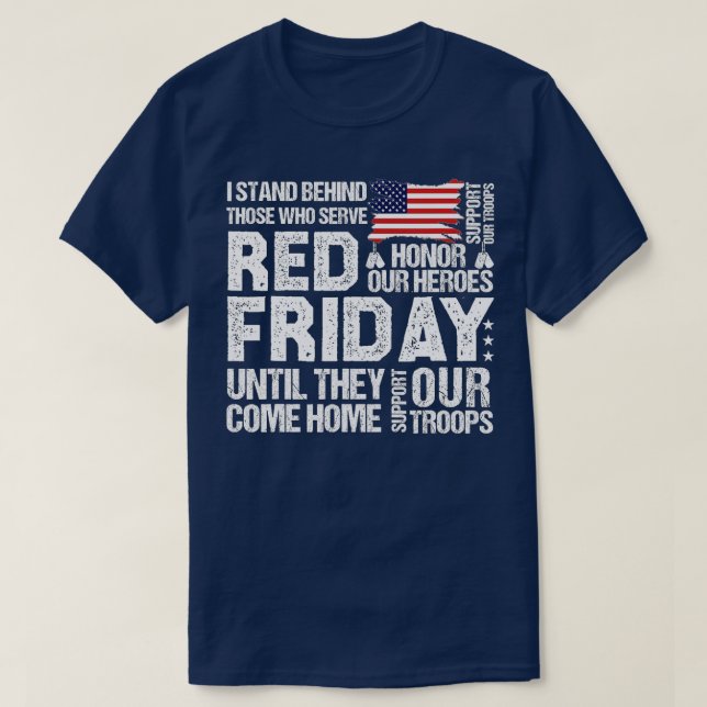 Kom ihåg alla Veteran Deployed RED Fredag (85) T Shirt (Design framsida)