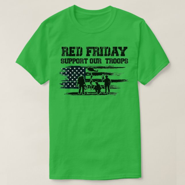Kom ihåg alla Veteran Deployed RED Fredag (86) T Shirt (Design framsida)