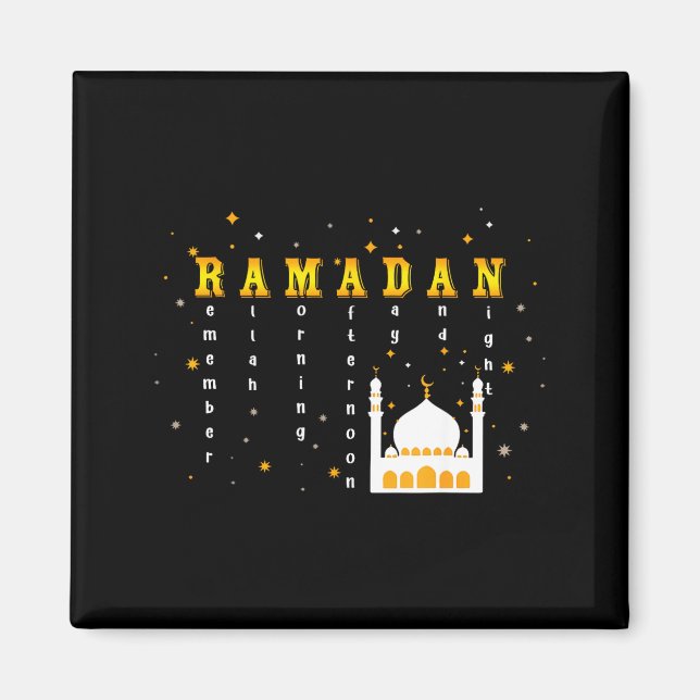 Kom ihåg Allah Ramadan Mubarak Kareem  Magnet (Framsidan)