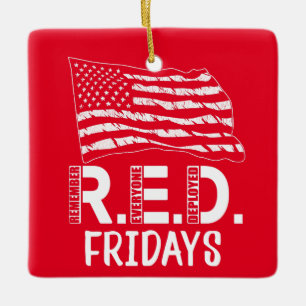 Kom ihåg att alla Deployed Red Fredag jul Julgransprydnad Keramik