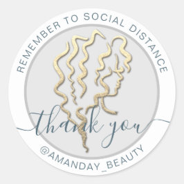 Kom ihåg att Behålla Social Avstånd Beauty Tackwhi Runt Klistermärke