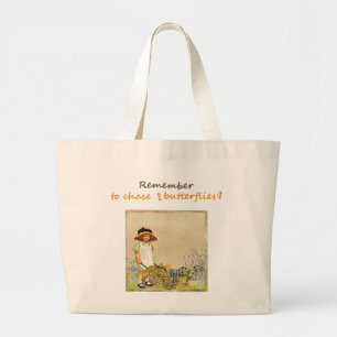 Kom ihåg att jaga fjärilar Embrace life Slogan Jumbo Tygkasse