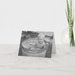 Kom ihåg Baby i Washtub Julkort Kort