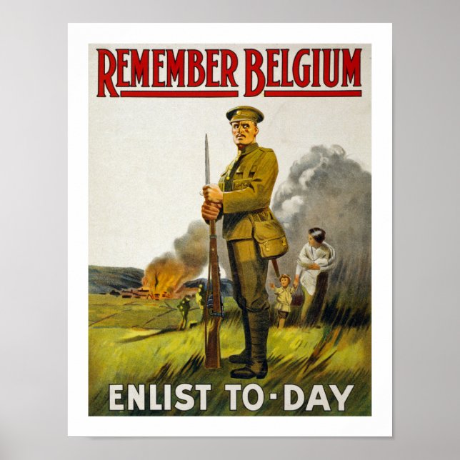 Kom ihåg Belgien (vitt) Poster (Framsidan)