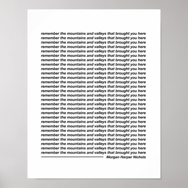 Kom ihåg bergen och dalarna poster (Framsidan)