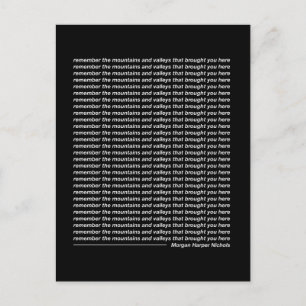 Kom ihåg bergen och dalarna vykort