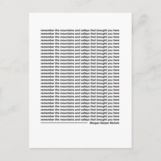 Kom ihåg bergen och dalarna vykort (Framsida)