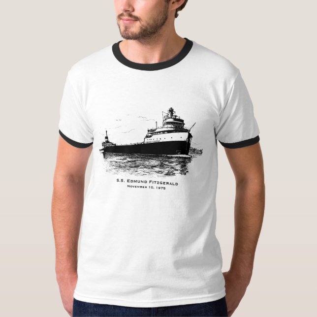 Kom ihåg besättningen på SS Edmund Fitzgerald T-shirt (Framsida)