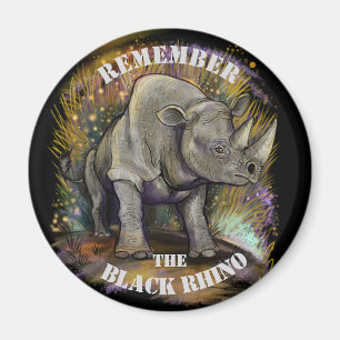 Kom ihåg Black Rhino Magnet