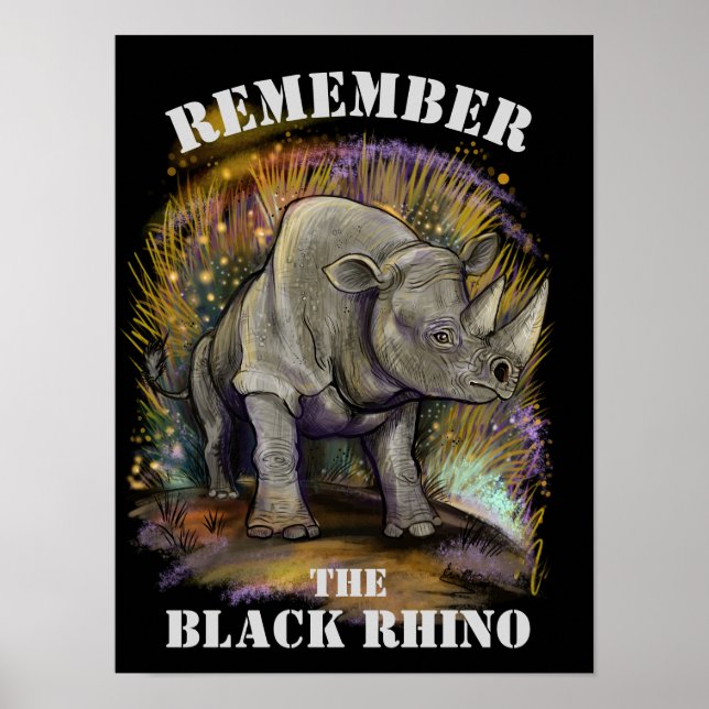Kom ihåg Black Rhino Poster (Framsidan)