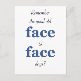 Kom ihåg bra ansikte till ansikte vykort