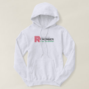 Kom ihåg citatet Red Black Grönt Grått Manar Hoodi Hoodie