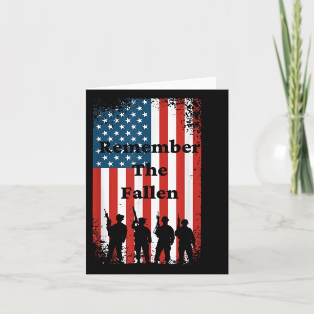 Kom ihåg de Fallna minnesdagen Amerikansk flagga S Kort (Framsida)