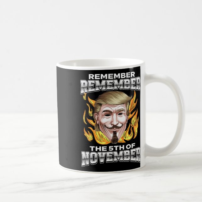 Kom ihåg den 5:e November Trump Fawkes Kaffemugg (Höger)
