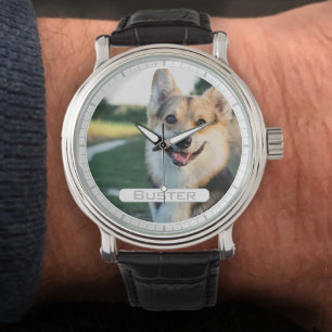 Kom ihåg din hund med foto på en armbandsur