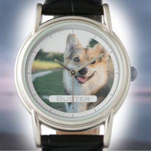 Kom ihåg din hund med foto på en klocka