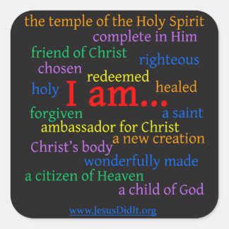 Kom ihåg din identitet i Kristus Fyrkantigt Klistermärke