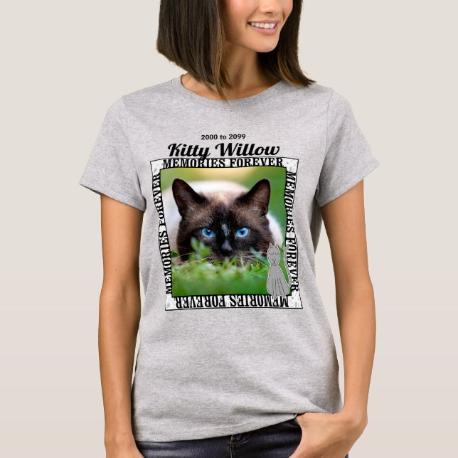Kom ihåg ditt minnesfoto för kattpet t shirt (Framsida)