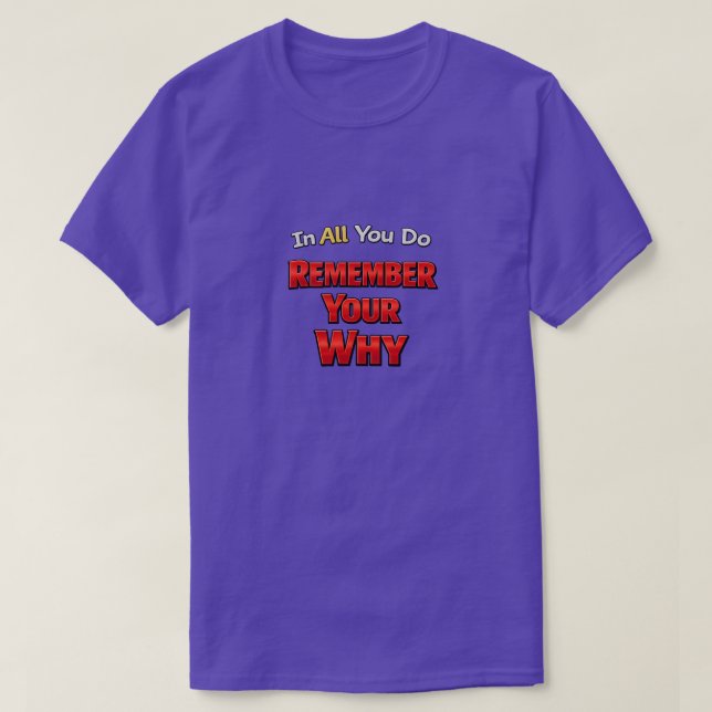 Kom ihåg ditt varför t shirt (Design framsida)