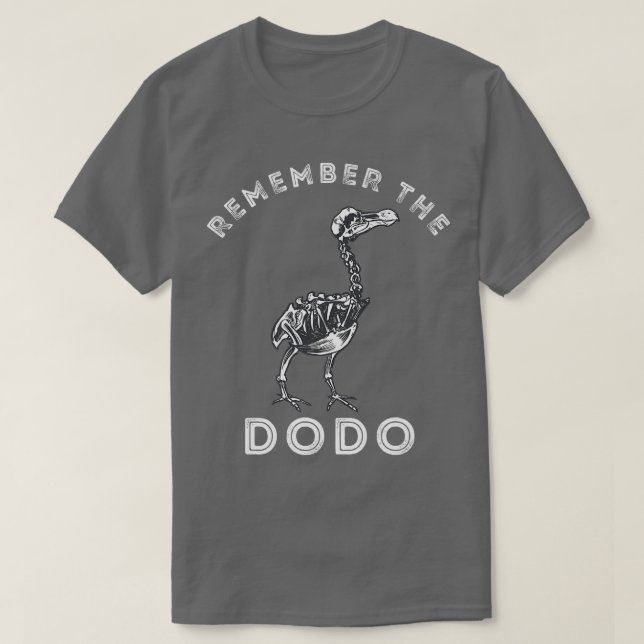 Kom ihåg Dodo Bird Skeleton Dronte Bird Etinct T Shirt (Design framsida)