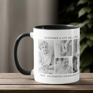 Kom ihåg en levande modern enkel 4-fotosamling mugg