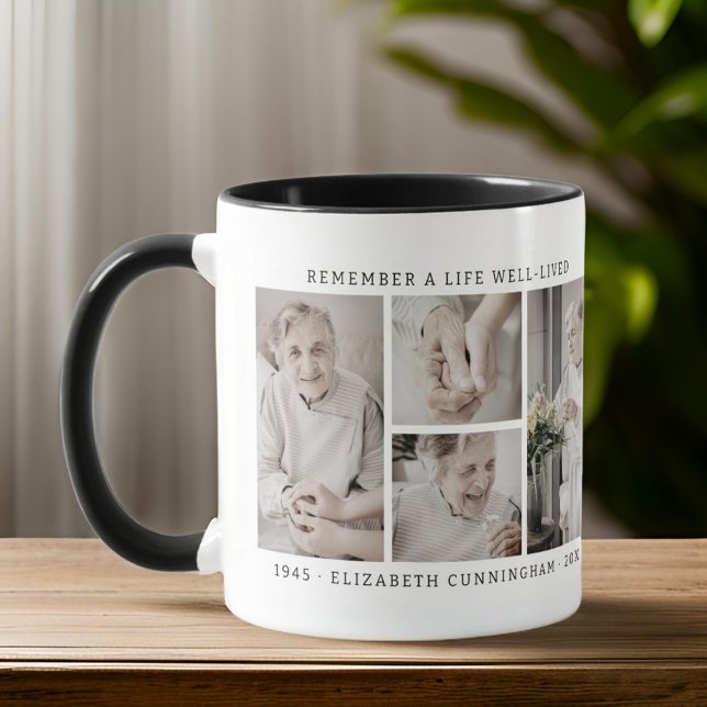 Kom ihåg en levande modern enkel 4-fotosamling mugg (Skapare uppladdad)
