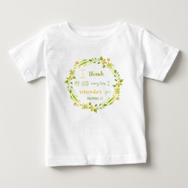 Kom ihåg er Bible Verse Philippians 1 3 Tee Shirt (Framsida)