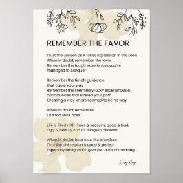 Kom ihåg favoriten - Grace-fylld uppmjukande Dikt Poster
