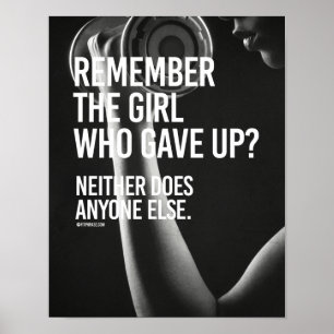 Kom ihåg flickan som gav upp - Girl Fitness -.p Poster