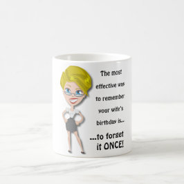 Kom ihåg fruns födelsedag, roligt citat kaffemugg