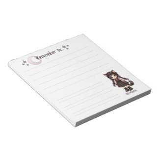 Kom ihåg - Goth Cat Moon Notepad Anteckningsblock