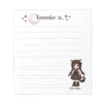 Kom ihåg - Goth Cat Moon Notepad